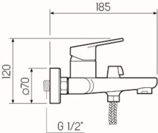 Смеситель для ванны с душем РМС SL132-009E хром